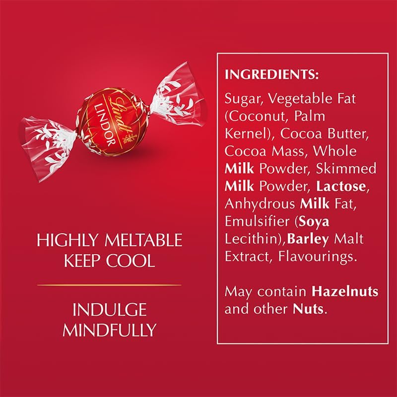 Lindt Lindor Milk Chocolate Truffles – 1kg Bulk Bag (Approx. 80 Balls)