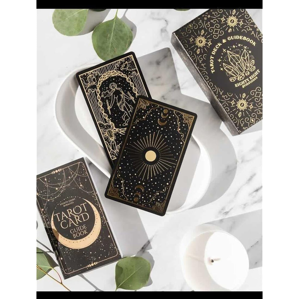 Jolof Store Gold Foil Tarot Cards with Guidebook - Mystical Deck