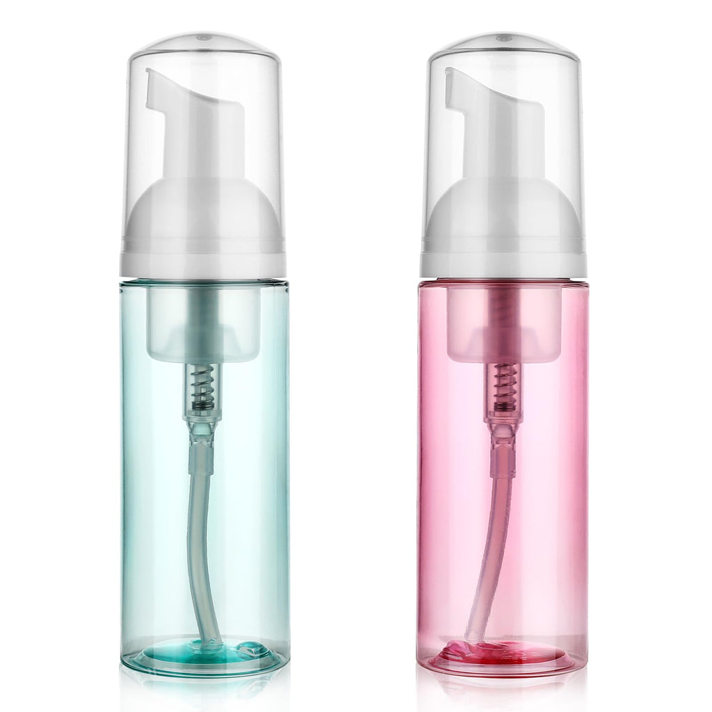 2 Pack Foam Pump Bottle Travel 50 ml/1.7 oz Small Size Mousse Foam Soap Dispenser Clear Plastic Foaming Soap Dispenser Mini Empty Refillable Pump - image 1