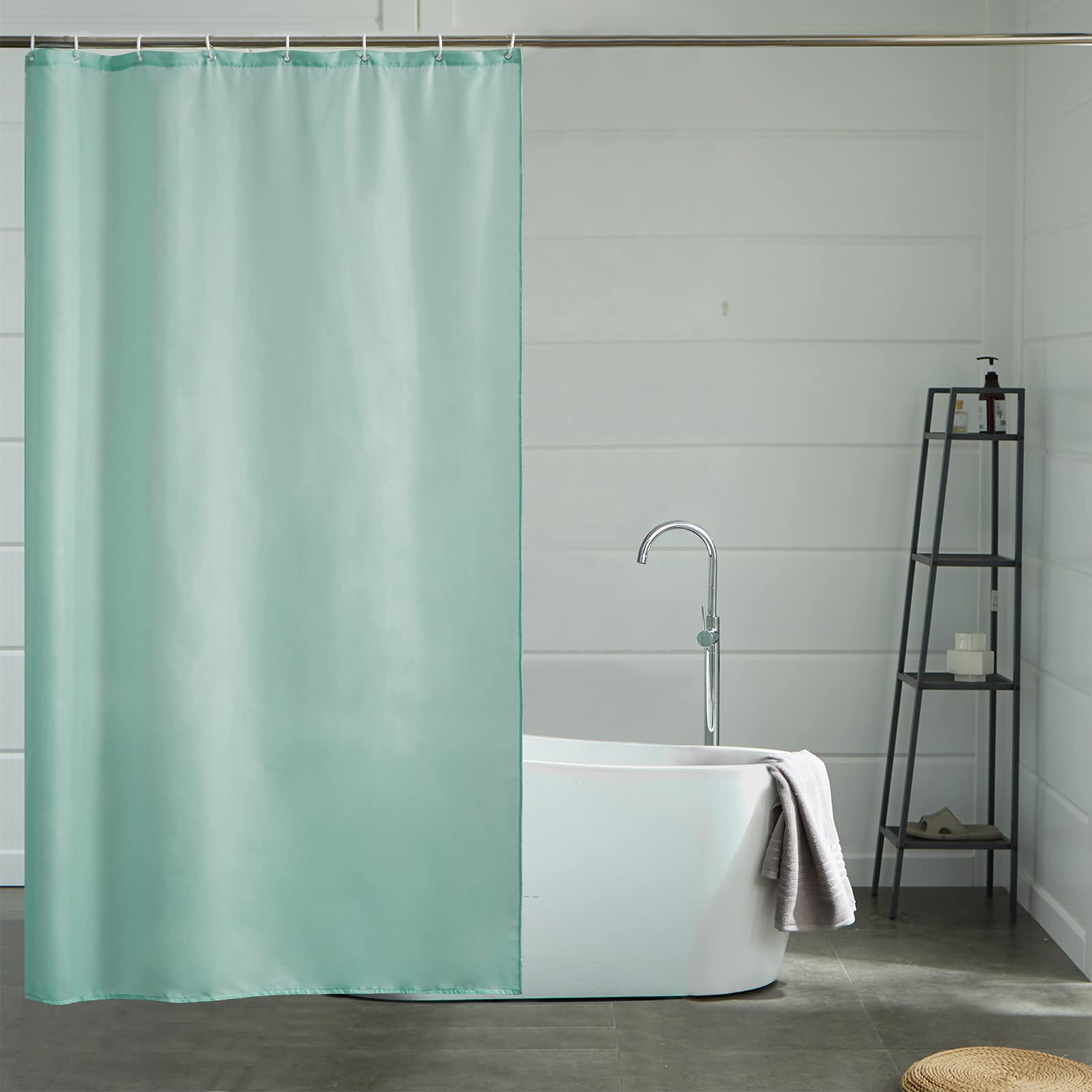 Furlinic Mint Shower Curtain | Waterproof Mildew Resistant Fabric 120x180cm