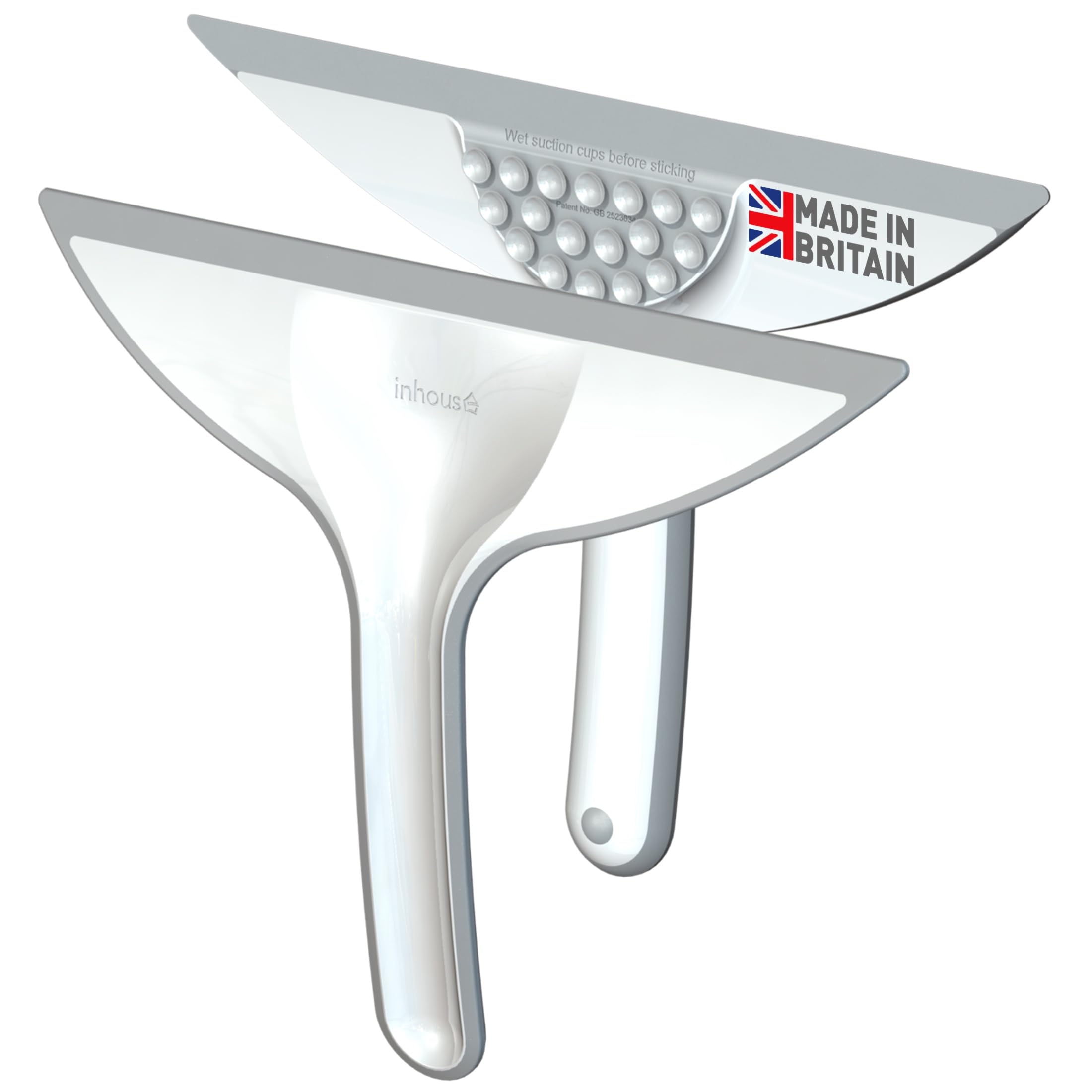 Inhouse Stick+Store Shower Squeegee – 10" Streak-Free Suction Blade