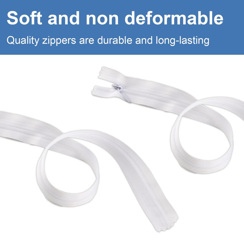 PULIANGLIU 5 Pcs Invisible Zips for Sewing, 40 cm 16 Inch White Zippers - image 5