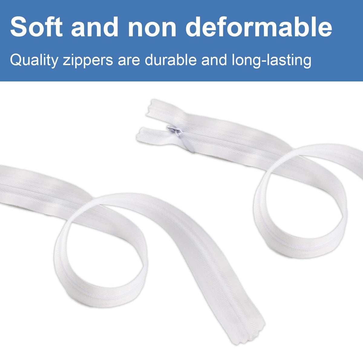 PULIANGLIU 5 Pcs Invisible Zips for Sewing, 40 cm 16 Inch White Zippers - image 5