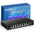 NICGIGA 8 Port 2.5G Ethernet Switch with 10G SFP Uplink | Fanless Metal