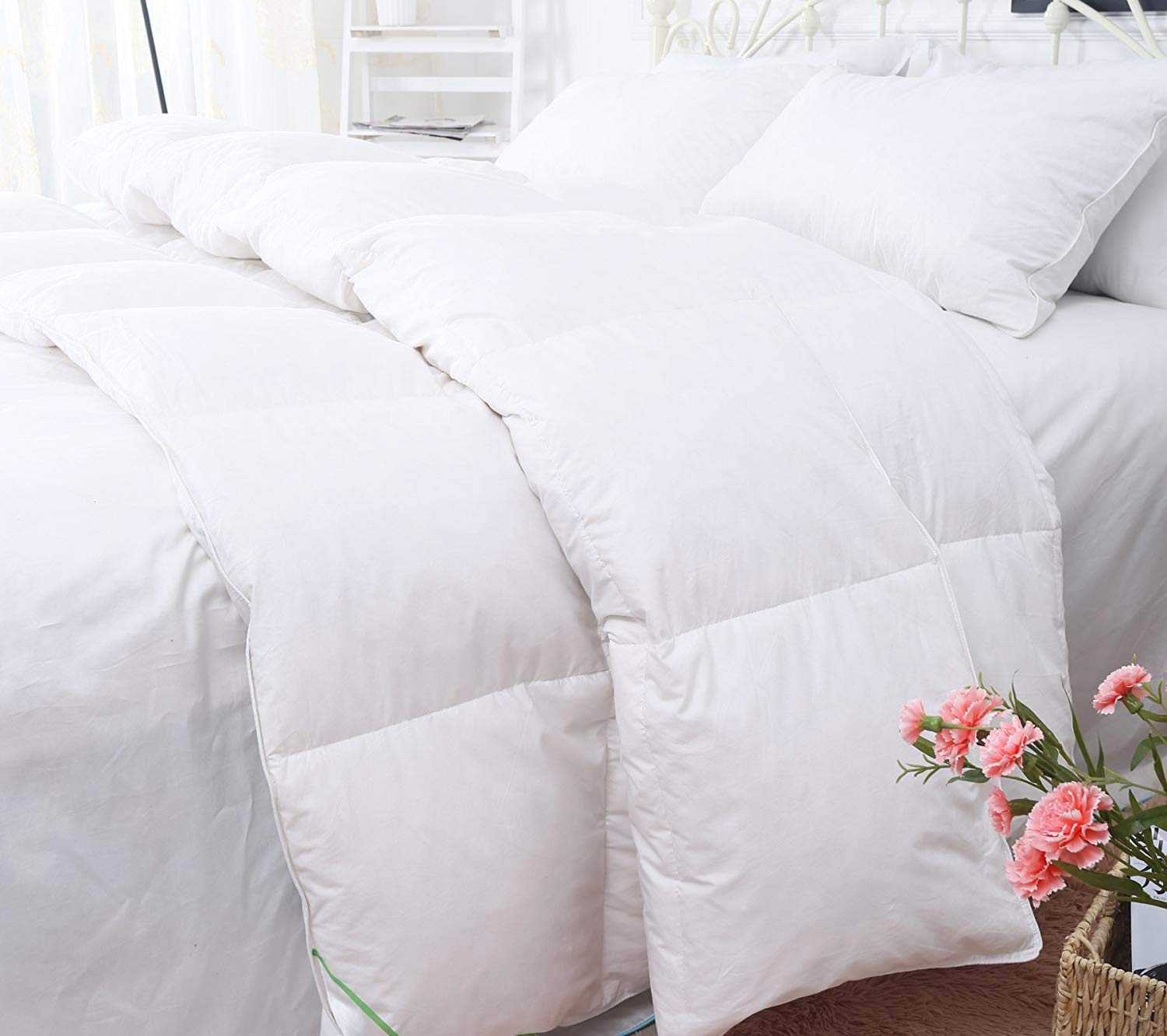 SUFUEE 13.5 Tog Goose Down & Feather Duvet – Single 100% Cotton Quilt