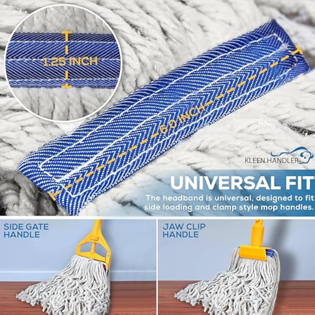 Kleen Handler Cotton Mop Head Replacement | 450g Absorbent Wet Mop Refill