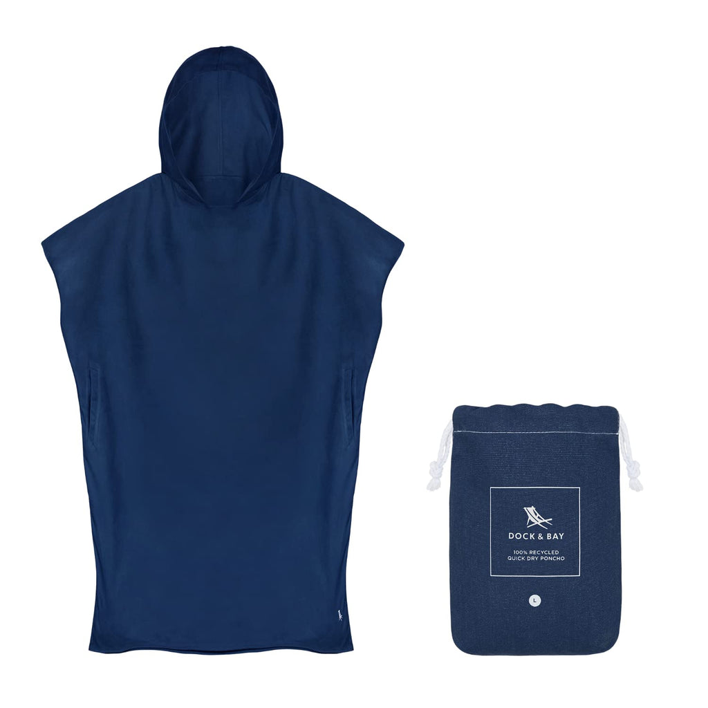 Dock & Bay Adult Beach Poncho - Hooded Towel with Deep Pockets - for Beach & Pool - Super Absorbent, Quick Dry - Classic - Yosemite Navy, Medium - image 2