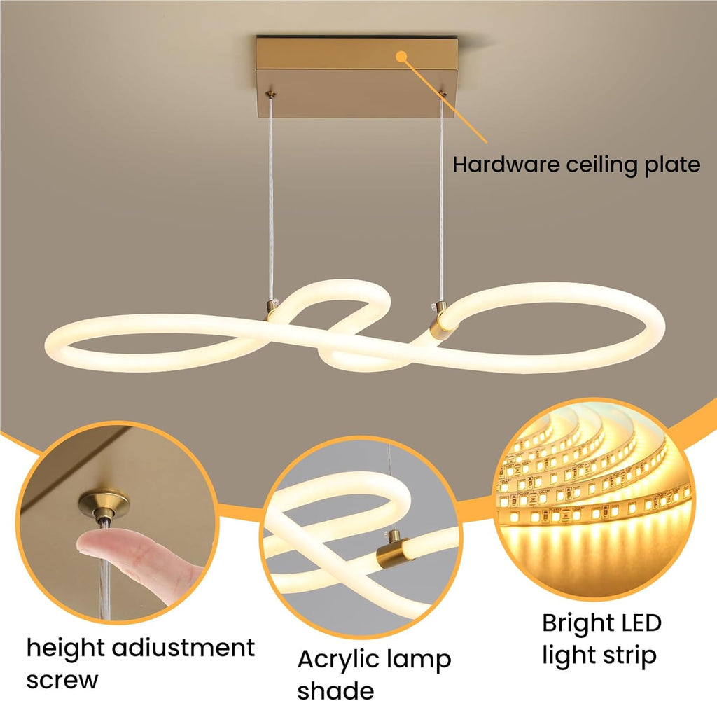Mikeru Modern LED Pendant Light | Dimmable White Kitchen Island Lamp