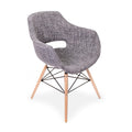 Jolof Store Olivia Fabric Dining Chair – Modern Dark Grey Tub Chair