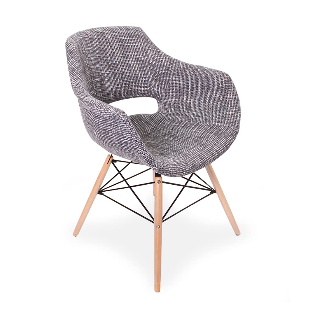 Jolof Store Olivia Fabric Dining Chair – Modern Dark Grey Tub Chair