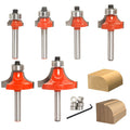 Sinoprotools 6-Piece Roundover & Beading Router Bit Set, 1/4" Shank