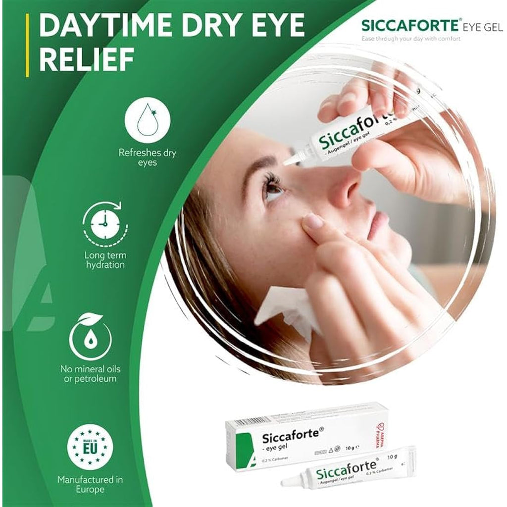 Siccaforte Carbomer Eye Gel – Moisturizing Relief for Dry Eyes (3 x 10g)