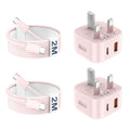 20W USB C Fast Charger for iPhone 17 16 15 | 2 Pack UK Plug