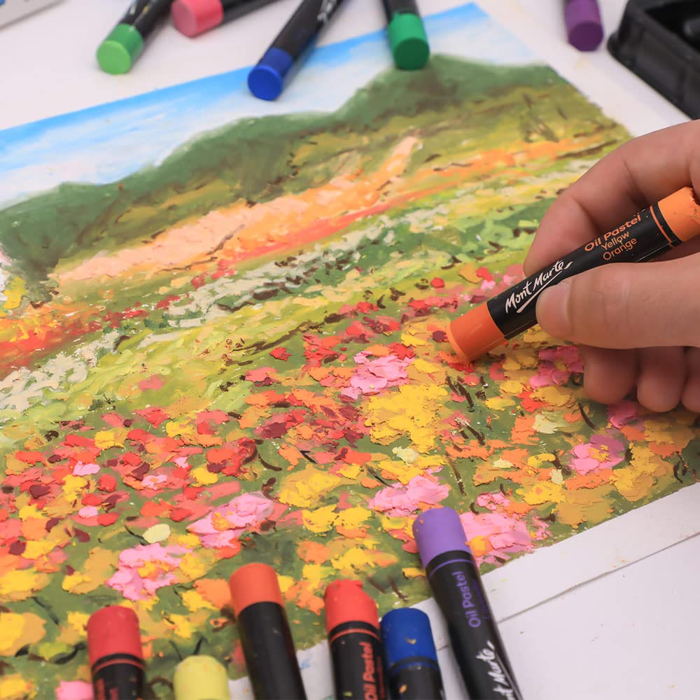 Mont Marte Signature Oil Pastels - 120 Vibrant Colors for Art & Craft