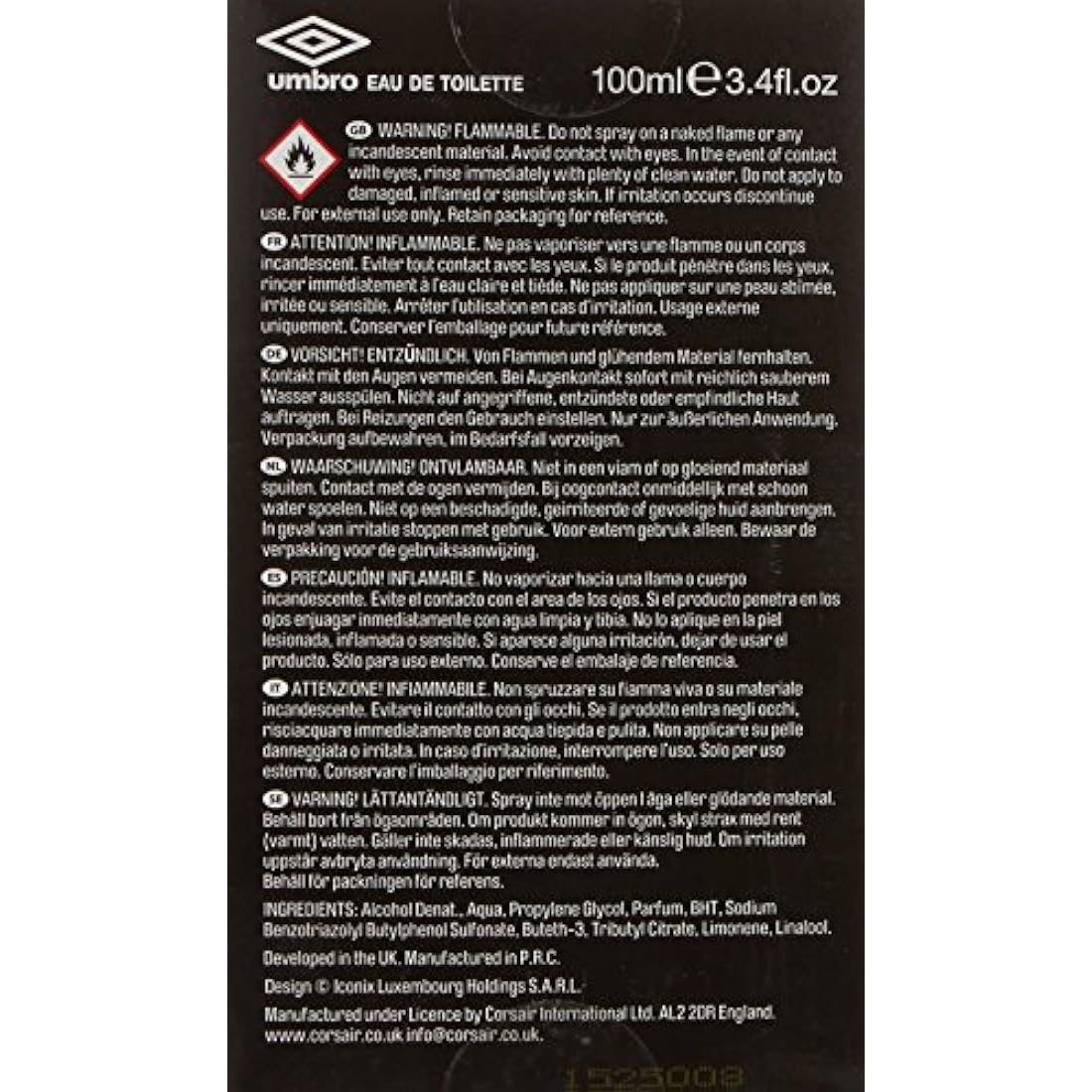 Umbro Power Eau De Toilette - 100ml Unisex Citrus & Spicy Fragrance