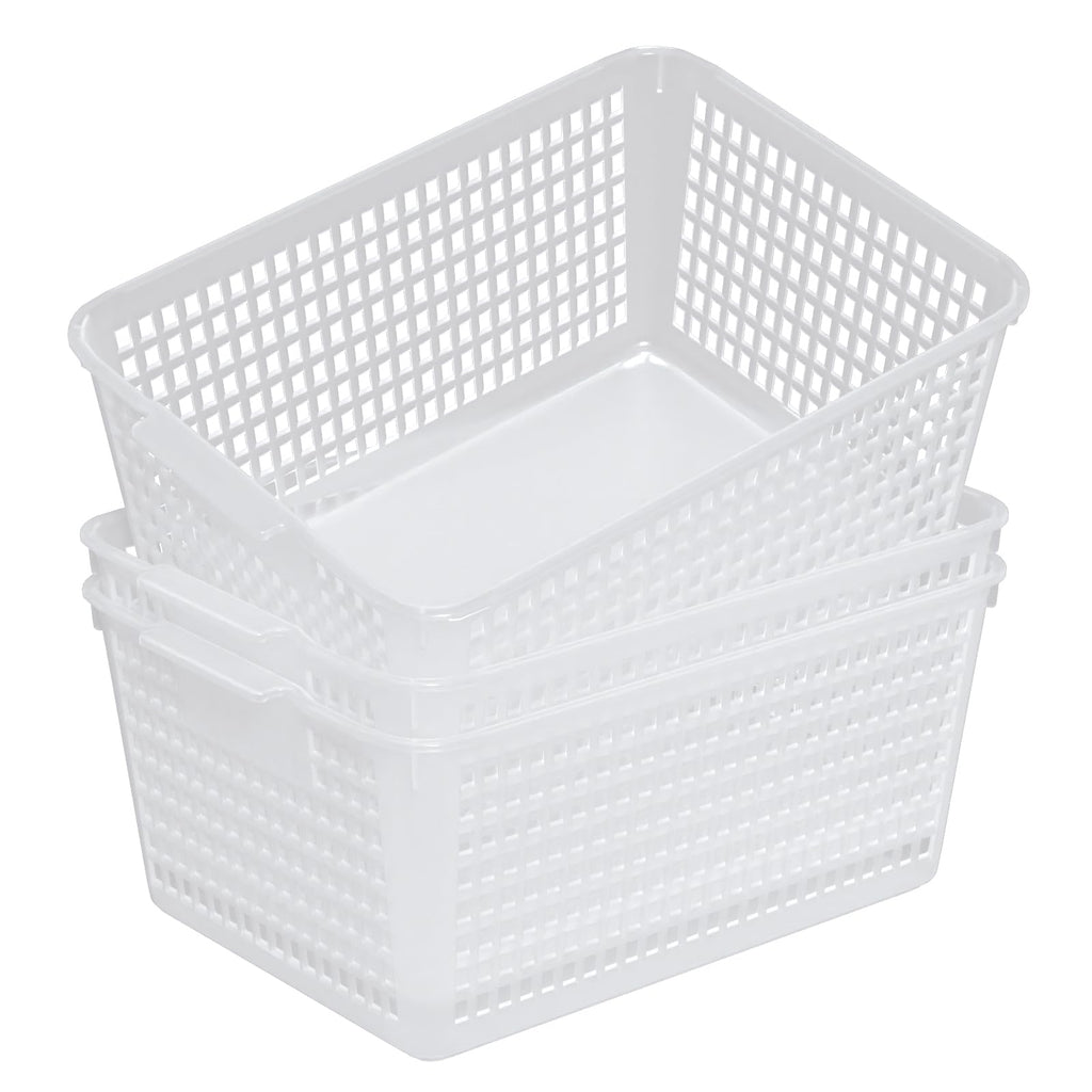 Qskely 3-Pack Large Plastic Storage Basket, Clear Kitchen Cupboard Baskets - image 1