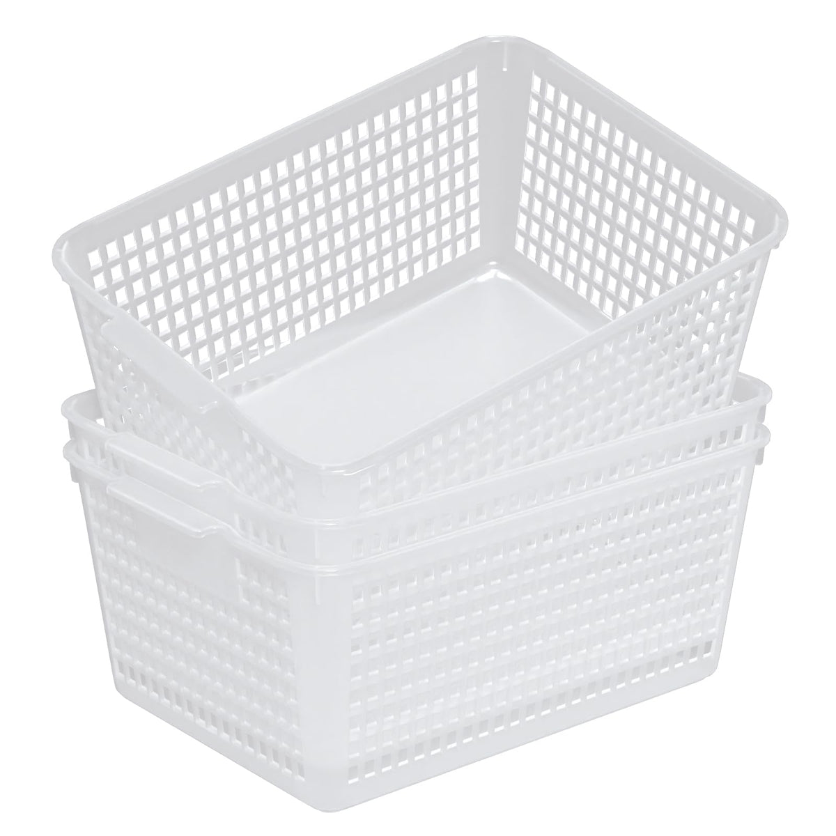 Qskely 3-Pack Large Plastic Storage Basket, Clear Kitchen Cupboard Baskets - image 1