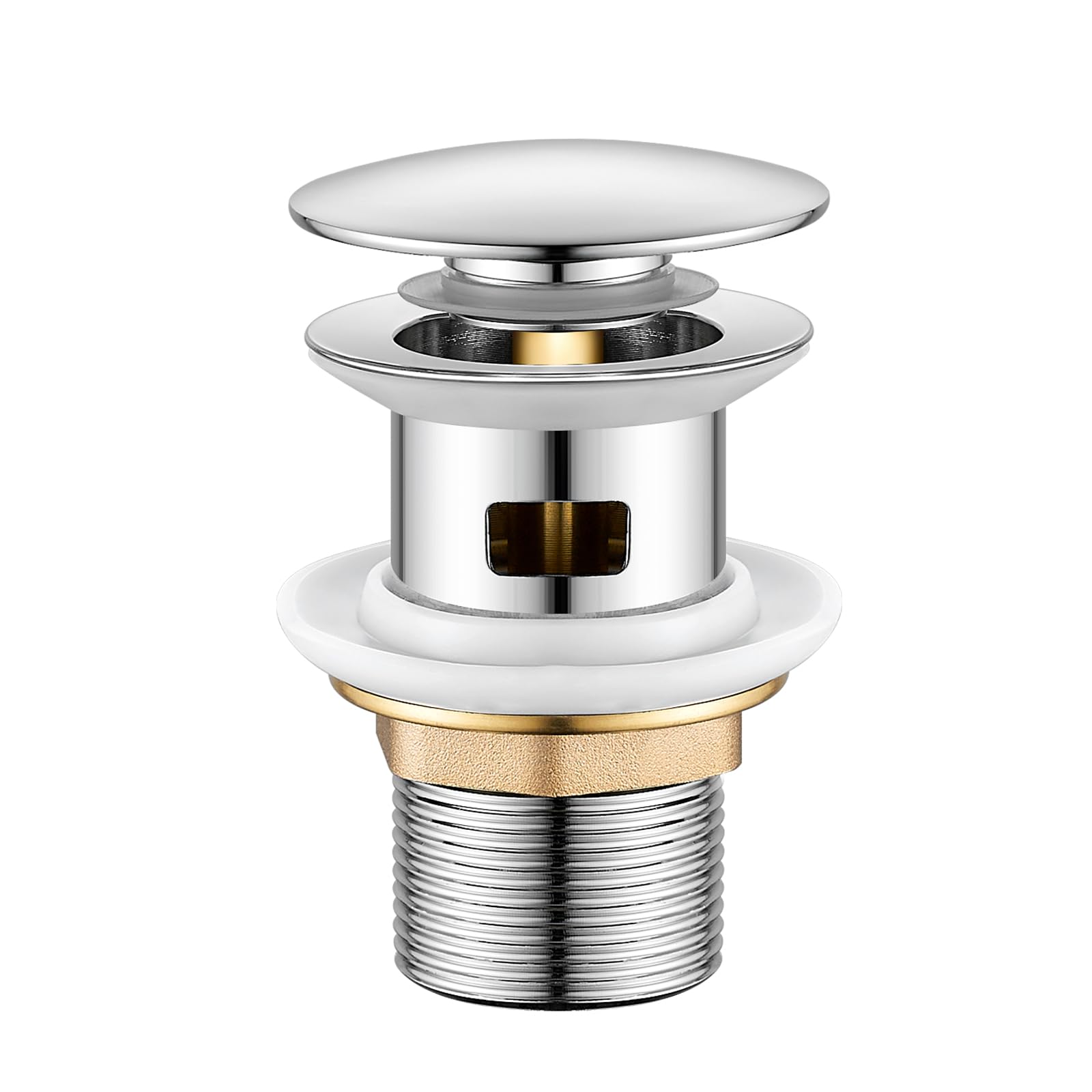 Jolof Store Slotted Basin Waste – Chrome Pop Up Click Clack Sink Plug