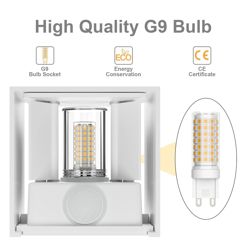 Klighten Outdoor Wall Light with Motion Sensor - IP54 Waterproof, 2PCS