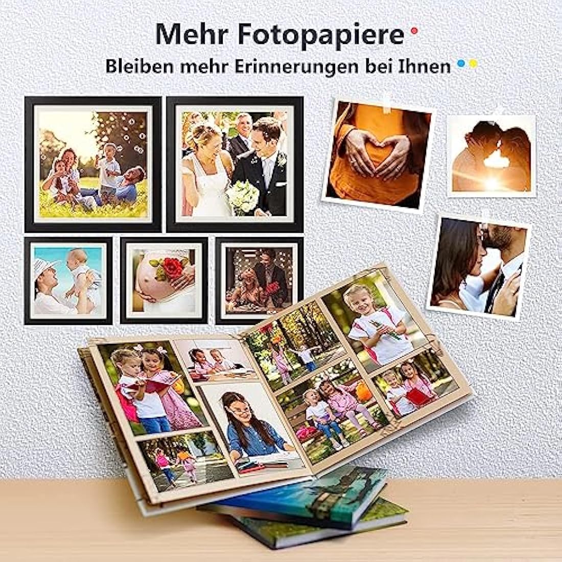 Liene Carta Fotografica 4x6 per Amber M100/M200 | 80 Fogli e 2 Cartucce