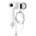simpletome Magnetic Hair Dryer Holder Wall Mount with Cord Hook - White