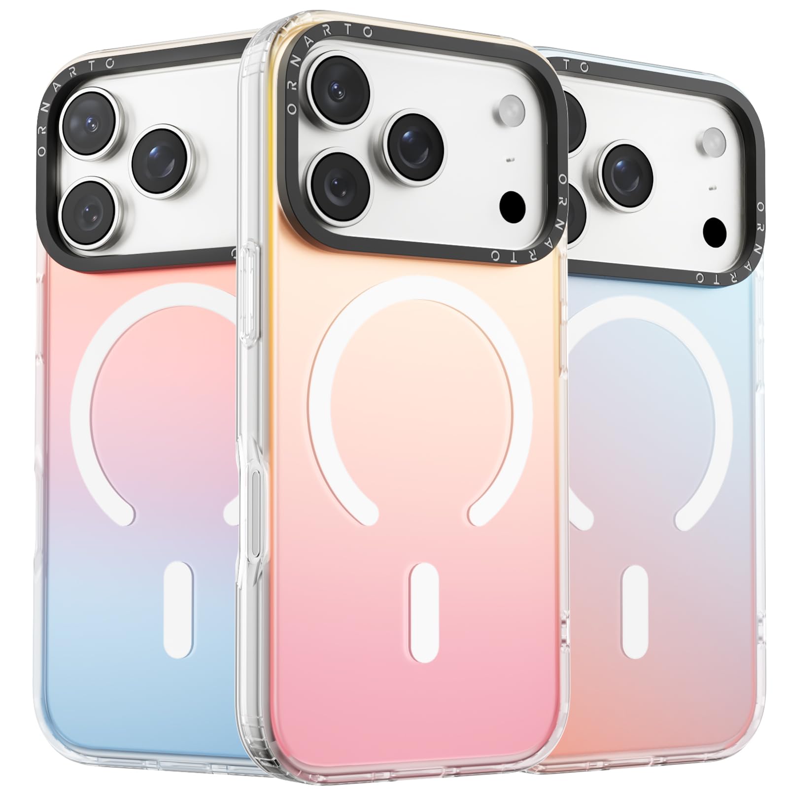 ORNARTO iPhone 17 Pro MagSafe Case - Shockproof Rainbow Magnetic Cover