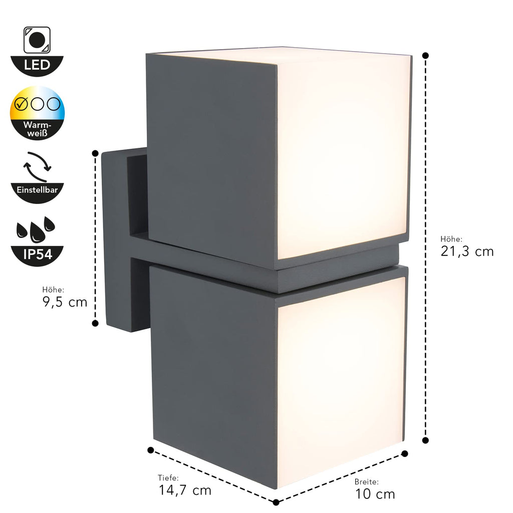 Lutec Cuba Outdoor Wall Light – Rotatable Modern Garden Sconce