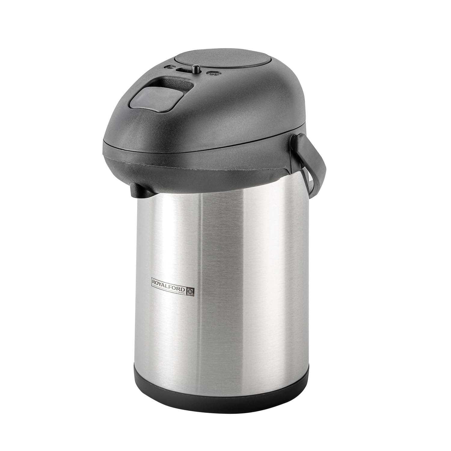 Royalford 5L Stainless Steel Airpot – Pump Action Vacuum Thermal Flask