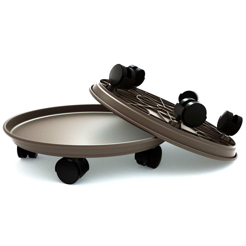 Coadura Heavy Duty Plant Caddy with Wheels, 40cm Round Pot Mover, 2 Pack