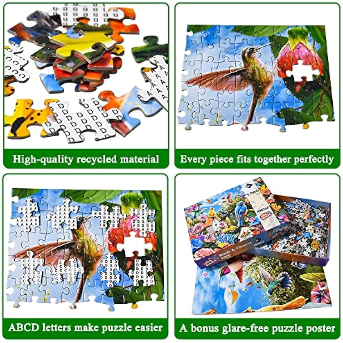 Jolof Store Birds and Flowers 1000 Piece Nature Jigsaw Puzzle for Adults