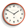 Newgate Echo Number Three Modern Wall Clock | Minimalist Orange 37cm