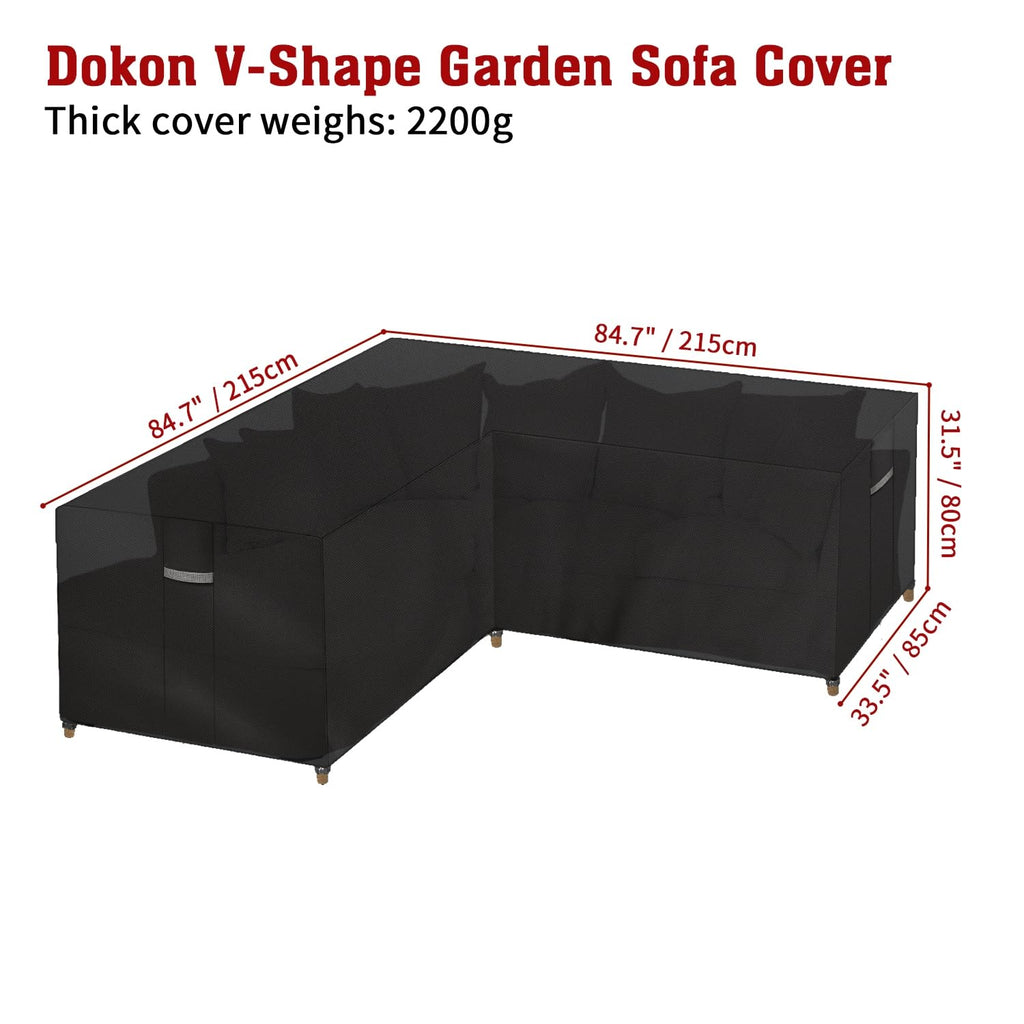 Dokon V-Shape Garden Furniture Cover – Heavy Duty 600D Oxford Sofa Shield