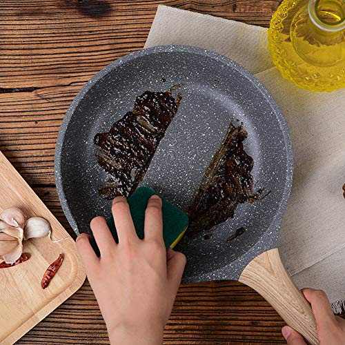 ZUOFENG Non-Stick Granite Frying Pan Set | 3-Piece Induction Cookware
