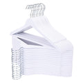 Edergoo White Wooden Hangers 30 Pack – Solid Wood Suit Hangers with Swivel Hook