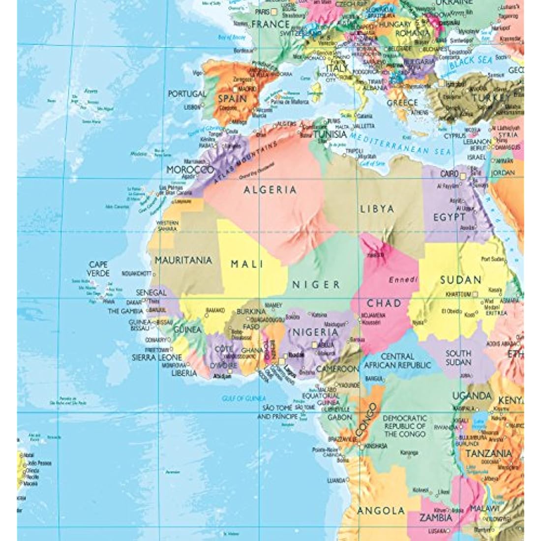 Giant World Map Mural – Large Blue Ocean Wall Decor