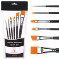 Bowitzki Face Paint Brush Set | 6pcs Synthetic Artist Brushes for Body