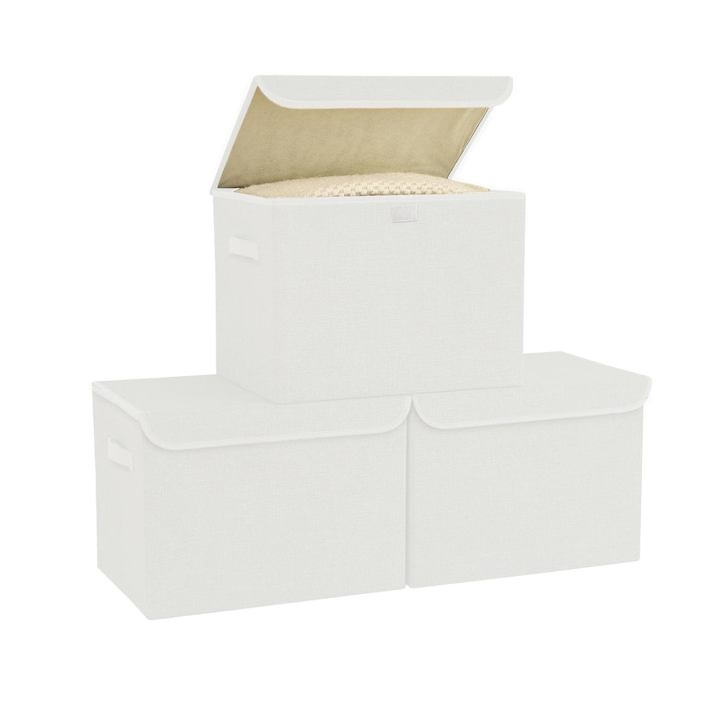 Bagnizer Medium Collapsible Storage Baskets Foldable with Lids 3PCS - image 1
