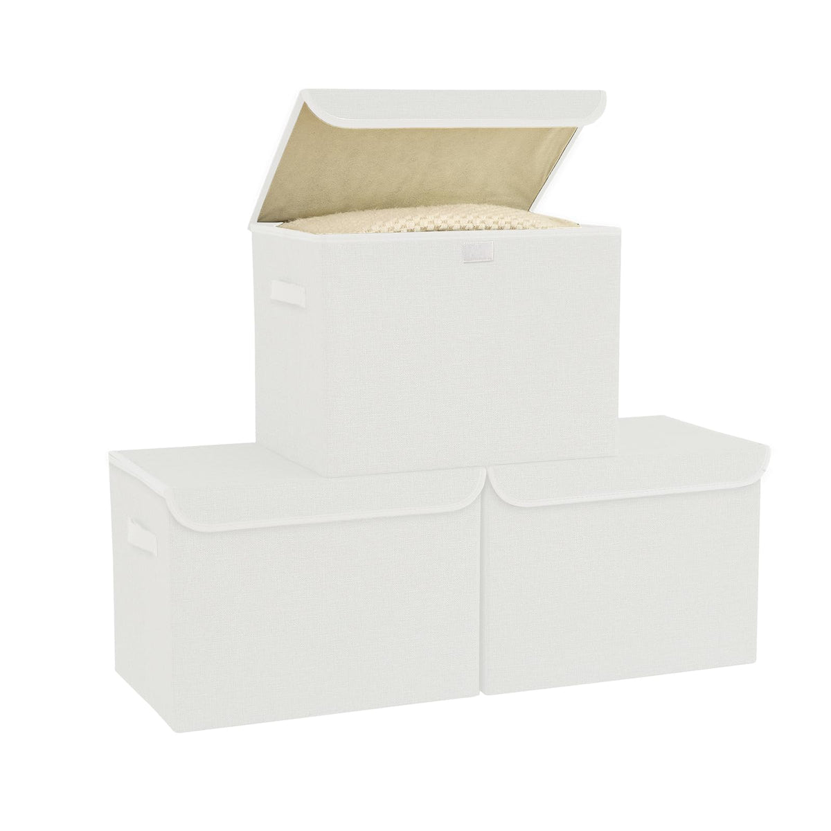 Bagnizer Medium Collapsible Storage Baskets Foldable with Lids 3PCS - image 1
