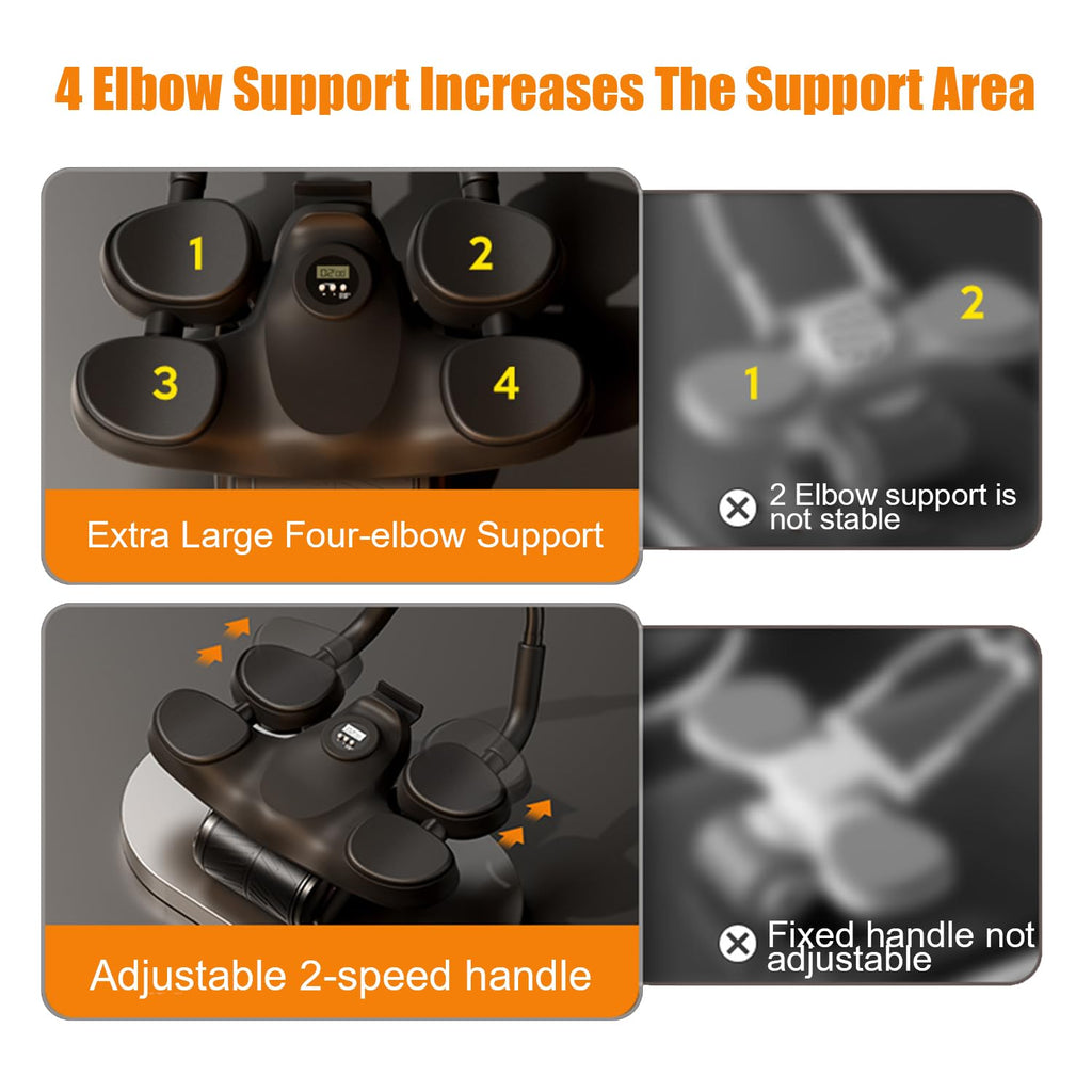 WLZP Automatic Rebound Ab Roller Wheel with Timer and Elbow Support