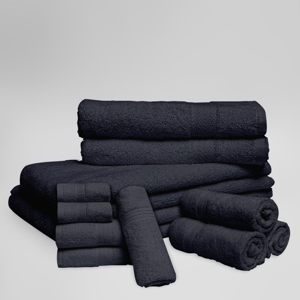 Dolce Vari 10-Piece 100% Egyptian Cotton Towel Set - Luxurious 500GSM Soft Towels, Highly Absorbent & Extra Large - 4 Face, 4 Hand, 2 Bath Towels - image 1