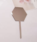 12PCS Hexagon Acrylic Cake Toppers – Silver Mirror DIY Blanks