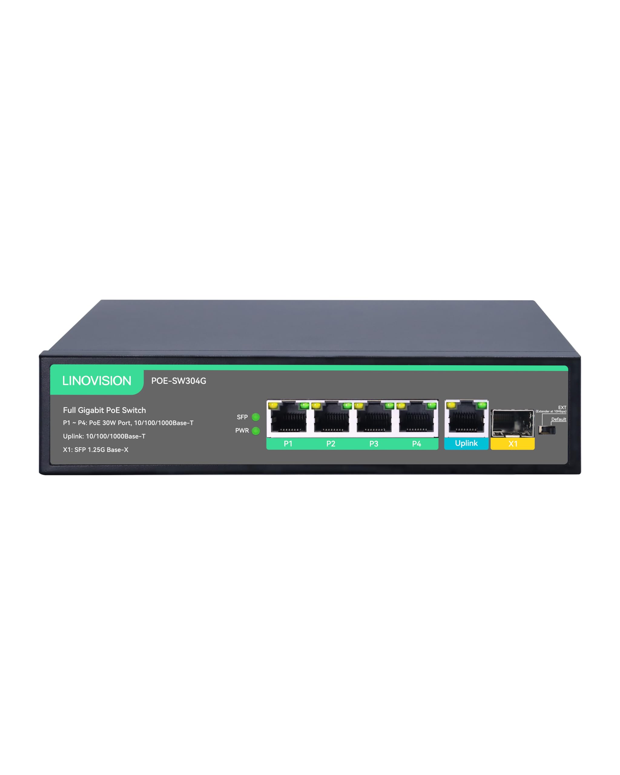 LINOVISION 4 Port Gigabit PoE Switch | 65W Budget | 1 GE & 1 SFP Uplink