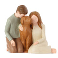 Carracci Couple with Dog Figurine – Resin Pet Memorial Statue for Lovers