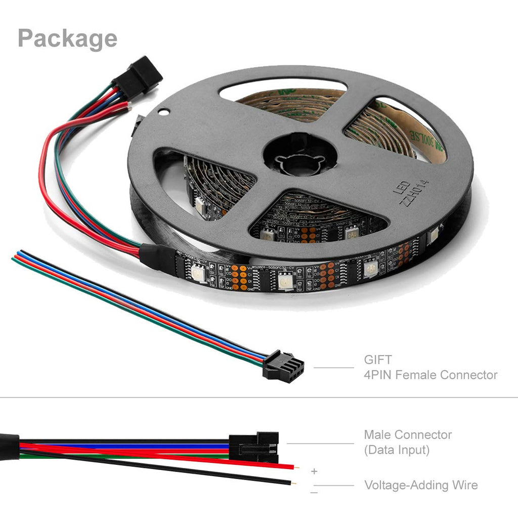 BTF-LIGHTING WS2801 Addressable RGB LED Strip | 5050 SMD 4M 13.12ft DC5V