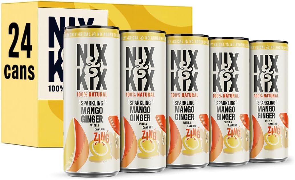 Nix & Kix Mango & Ginger Sparkling Soft Drink - 250ml (Pack of 24)