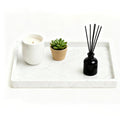 XINSUO Silicone Bathroom Vanity Tray | Marble White Cosmetic Organiser