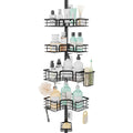 SWTYMIKI 4-Tier Tension Rod Shower Caddy – Rustproof Corner Organizer