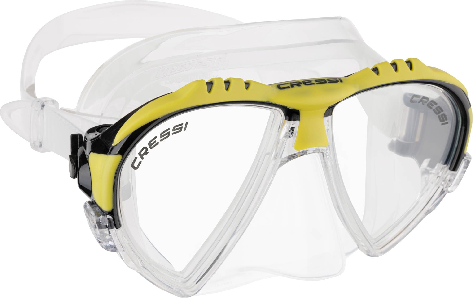 Cressi Matrix & Gamma Mask & Snorkel Set for Diving - Clear/Yellow