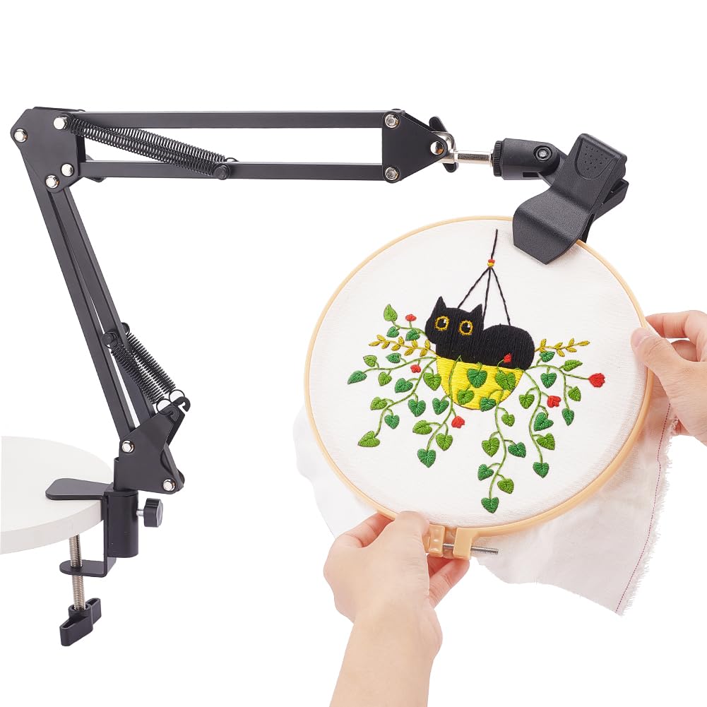 OLYCRAFT Black Embroidery Table Stand – 360° Rotated Cross Stitch Holder