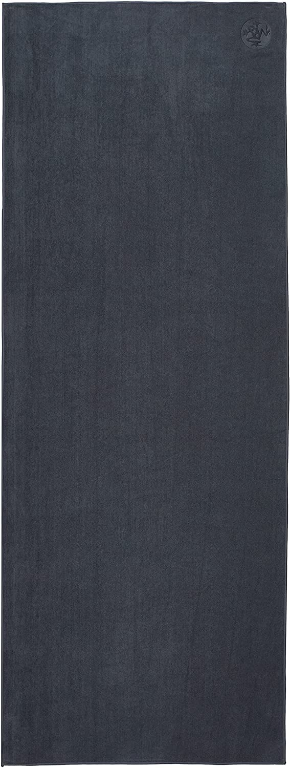 Manduka Equa Yoga Towel Mat – Microfiber Non-Slip Mat in Thunder